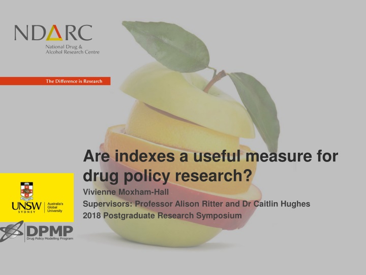 are indexes a useful measure for drug policy n.w