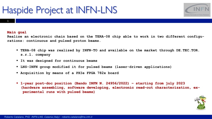 haspide project at infn lns n.w