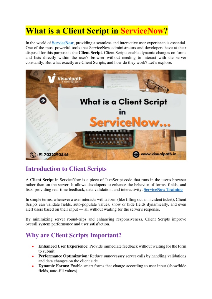 what is a client script in servicenow n.w