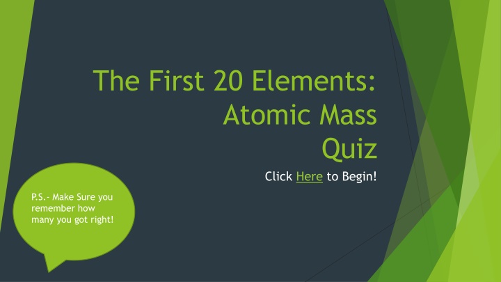 the first 20 elements atomic mass n.w