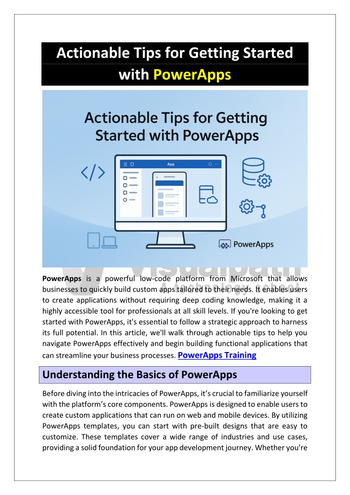 actionable tips for getting started with powerapps n.w