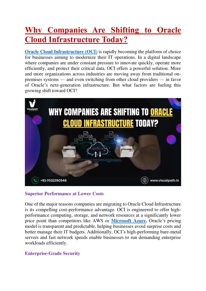 why companies are shifting to oracle cloud n.w