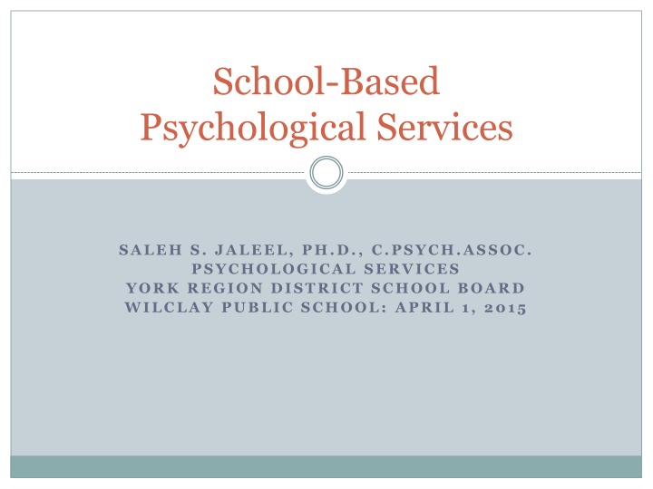 school based psychological services n.w