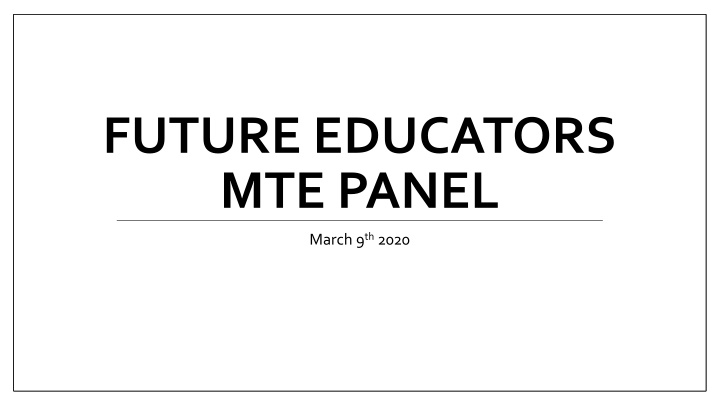 Mentored Teaching Experience Program Overview