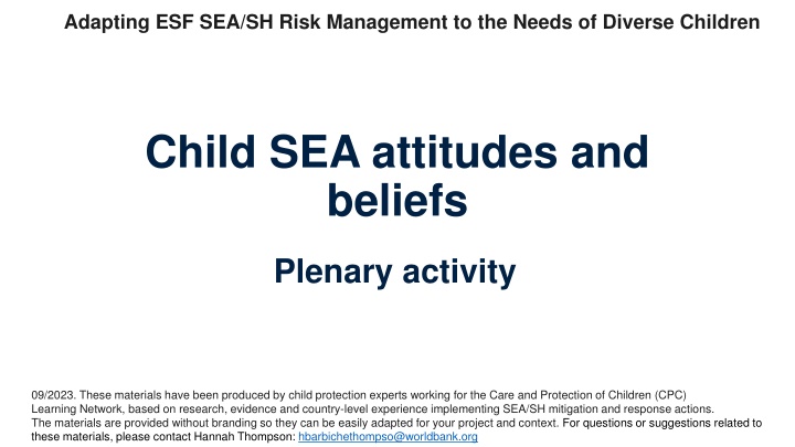 adapting esf sea sh risk management to the needs n.w