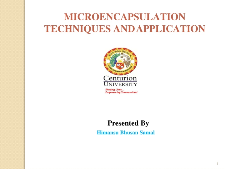 microencapsulation techniques andapplication n.w