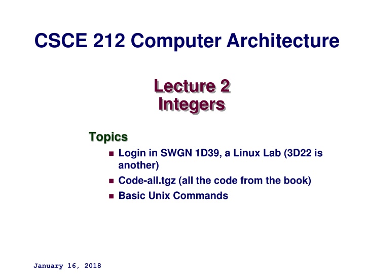 csce 212 computer architecture n.w