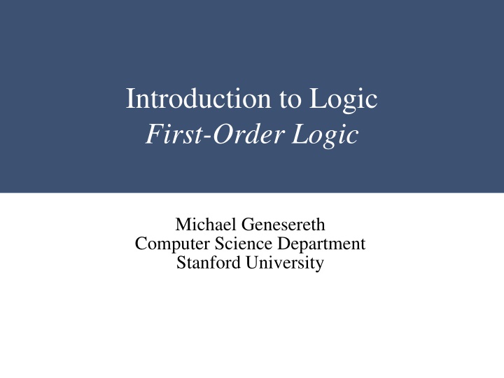 introduction to logic first order logic n.w