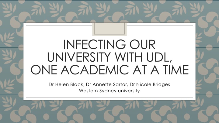 infecting our university with udl one academic n.w