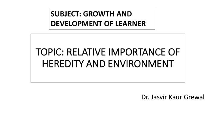 subject growth and development of learner n.w
