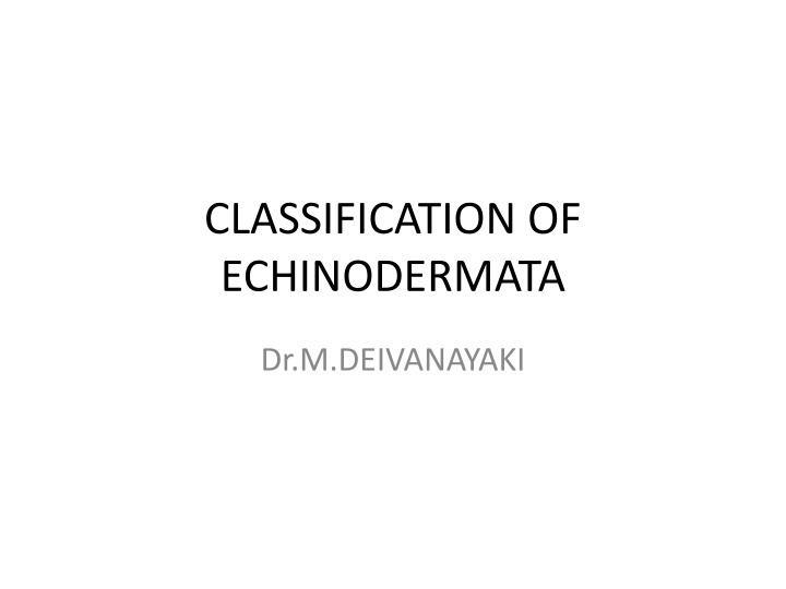 classification of echinodermata n.w