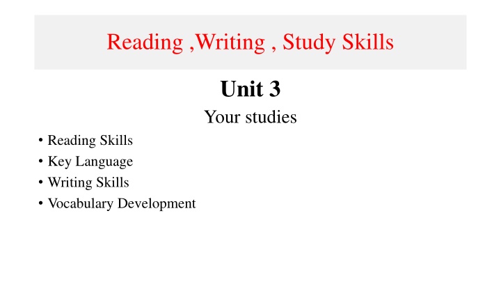 reading writing study skills n.w