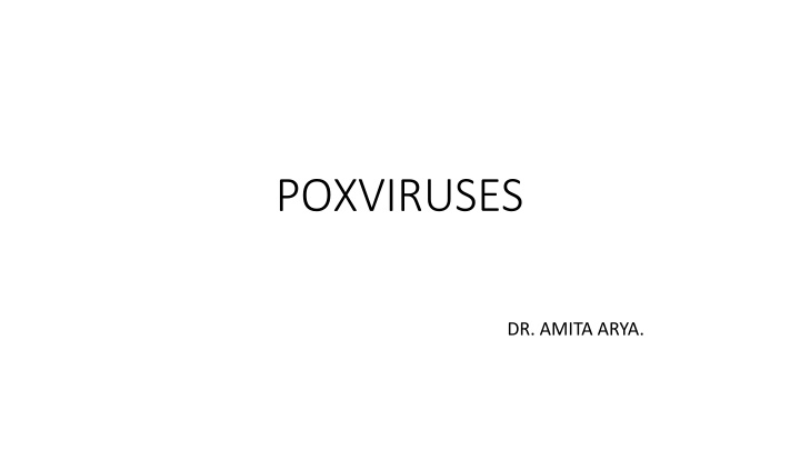 poxviruses n.w
