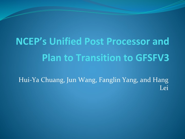 ncep s unified post processor and n.w