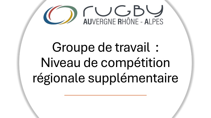 groupe de travail niveau de comp tition r gionale n.w