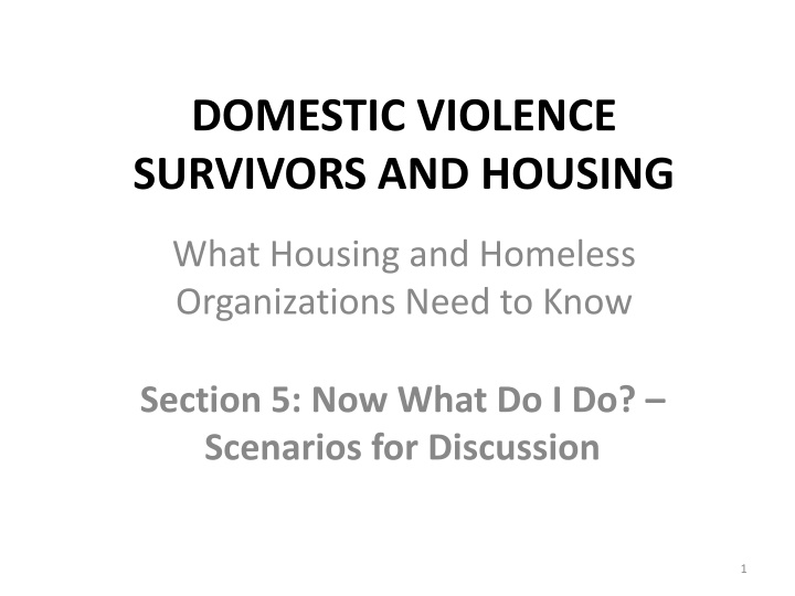 domestic violence survivors and housing n.w