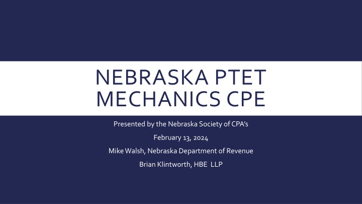 nebraska ptet mechanics cpe n.w