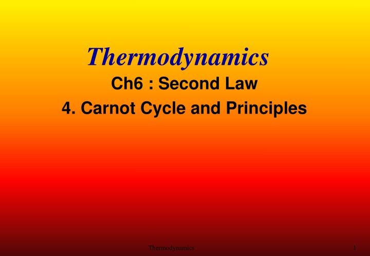 thermodynamics ch6 second law 4 carnot cycle n.w