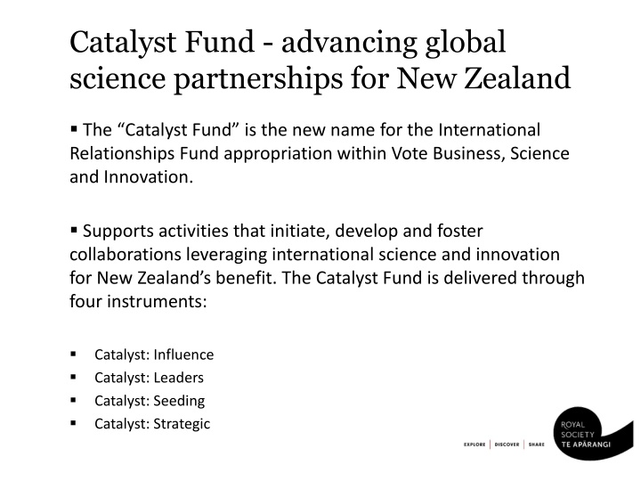 catalyst fund advancing global science n.w
