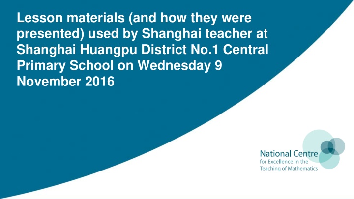 lesson materials and how they were presented used n.w