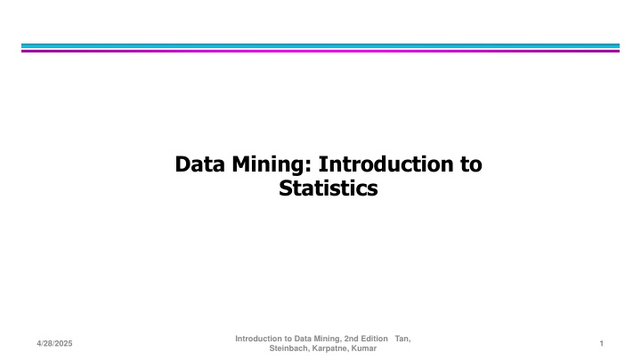 data mining introduction to statistics n.w