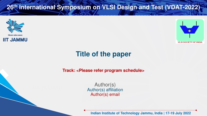 26 th international symposium on vlsi design n.w