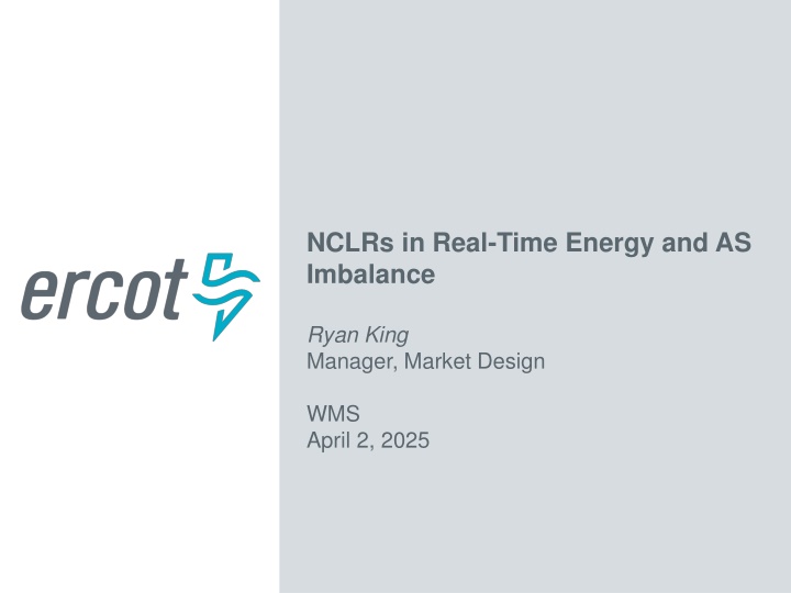 nclrs in real time energy and as imbalance n.w