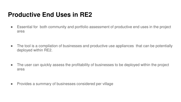productive end uses in re2 n.w