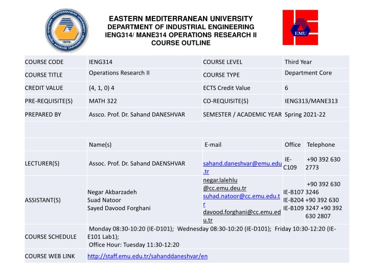 eastern mediterranean university department n.w