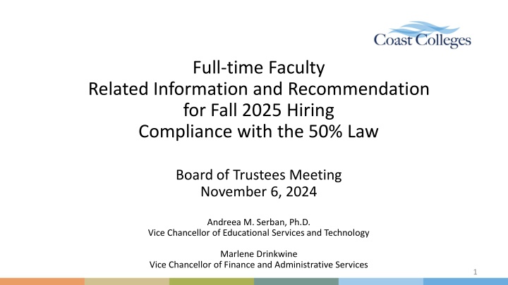 Full-time Faculty Fall 2025 Hiring Compliance & Recommendation