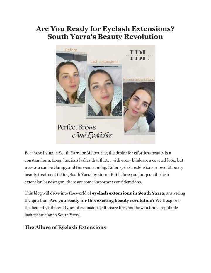 are you ready for eyelash extensions south yarra n.w