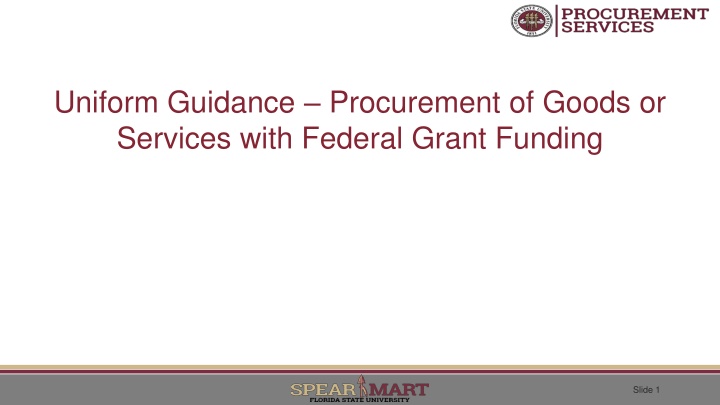 uniform guidance procurement of goods or services n.w