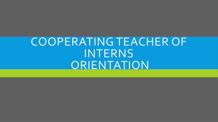 cooperating teacher of interns orientation n.w