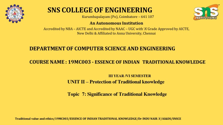 sns college of engineering kurumbapalayam n.w