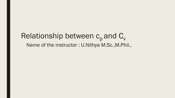 relationship between c p and c v name n.w