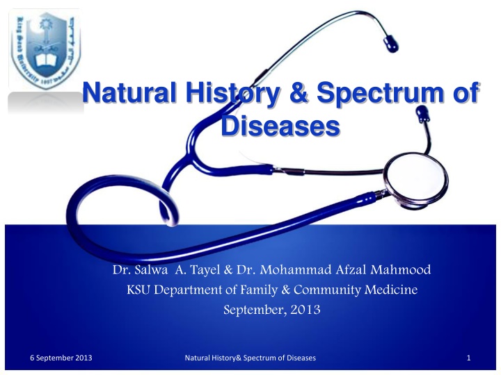 natural history spectrum of diseases n.w