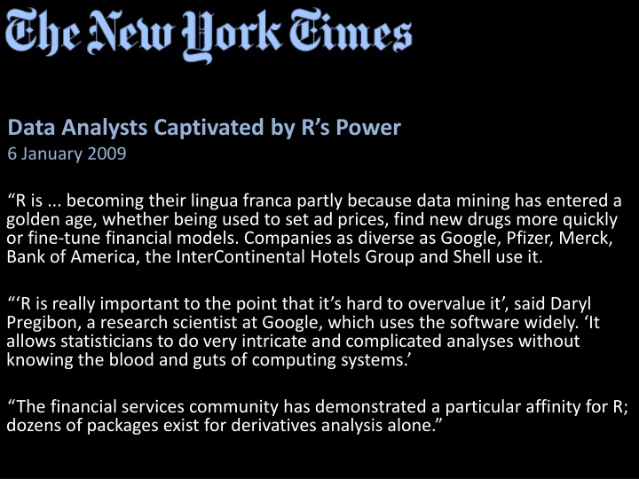 data analysts captivated by r s power 6 january n.w