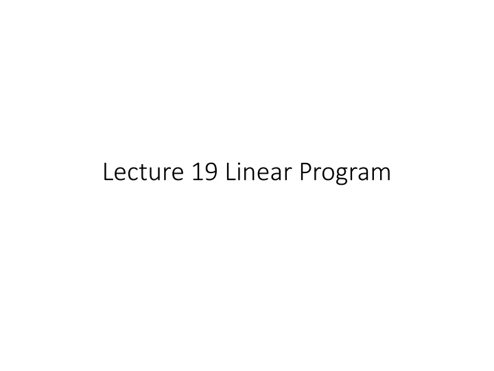 lecture 19 linear program n.w