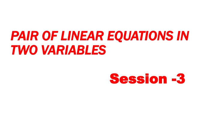 pair of linear equations in pair of linear n.w