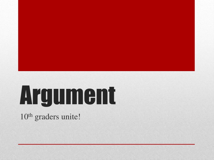 argument 10 th graders unite n.w
