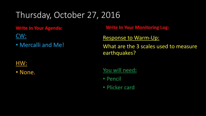 thursday october 27 2016 n.w