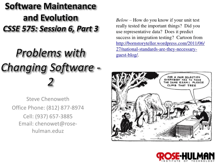 software maintenance and evolution csse n.w