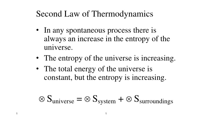 Second Law of Thermodynamics