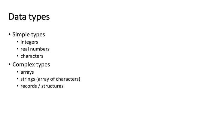 data types data types n.w