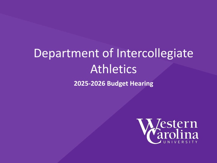 2025-2026 Athletics Budget Hearing Overview