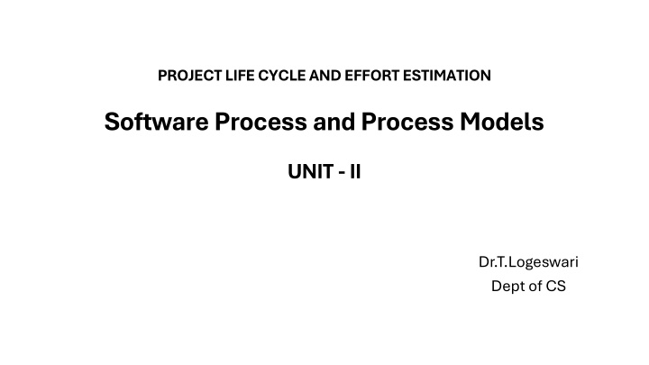 project life cycle and effort estimation n.w
