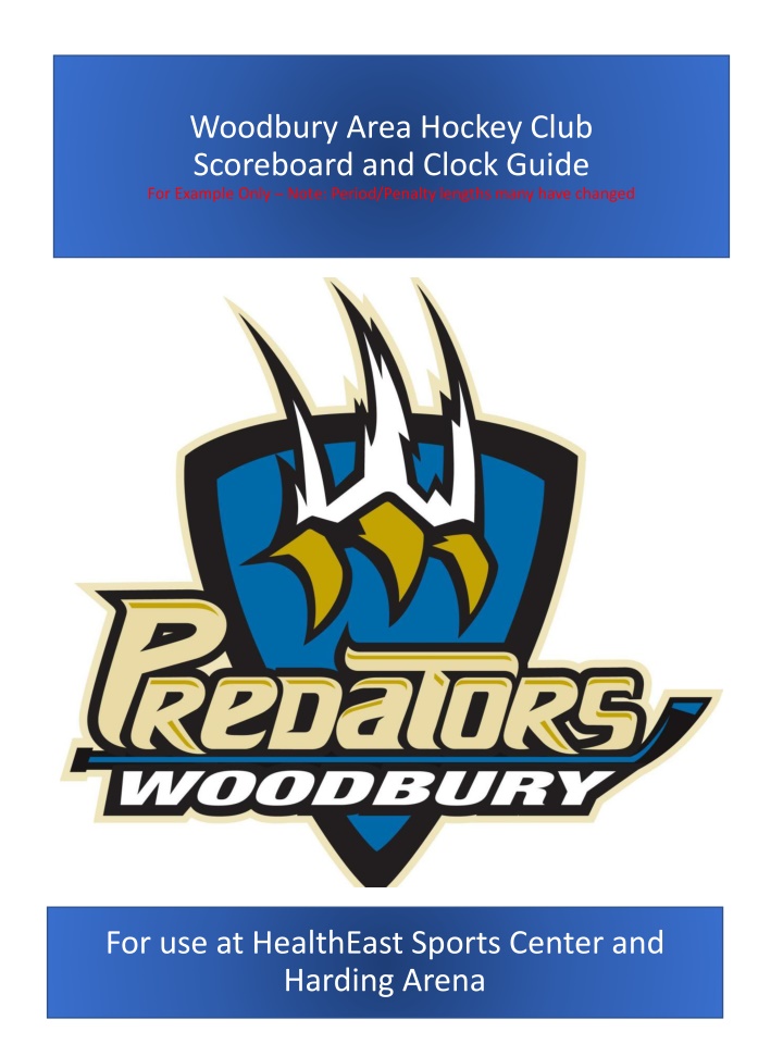 woodbury area hockey club scoreboard and clock n.w