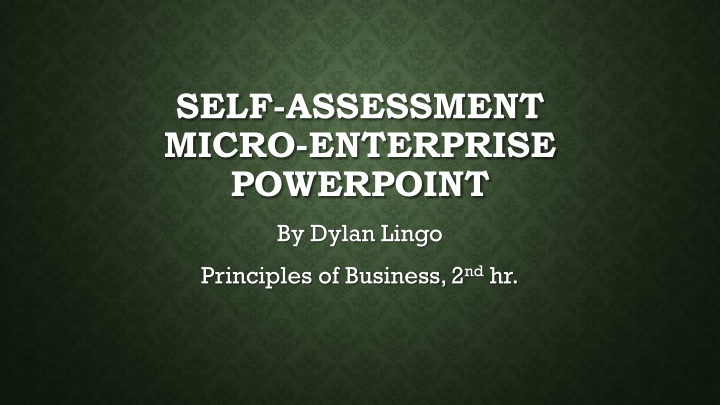 self assessment micro enterprise powerpoint n.w