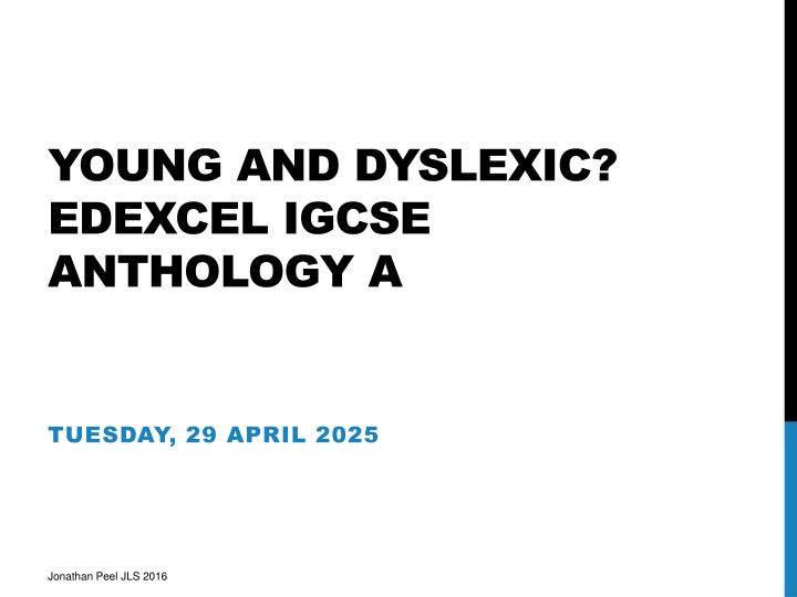 Young and Dyslexic: Benjamin Zephaniah's Inspirational Journey