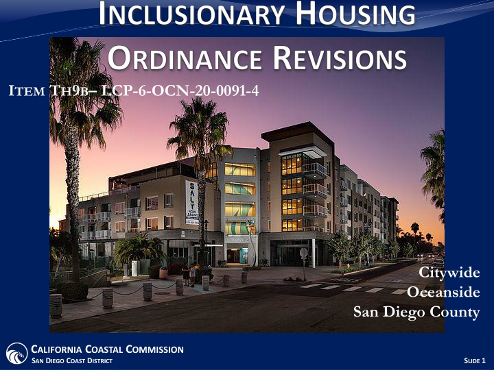 Proposed Revisions for Coastal Zone Development